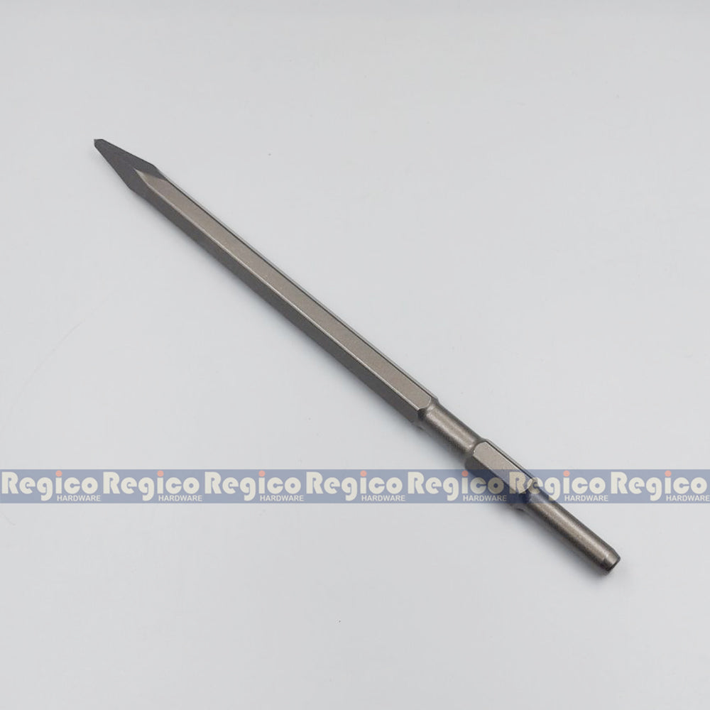 MOKUBA Pointed Chisel 17mm Hex Shank for Demolishing Chipping Hammer Gun Made in Japan