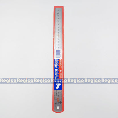 Shinwa 30 cm (12 inch) Stainless Steel Straight Ruler Brass Stopper Made In Japan