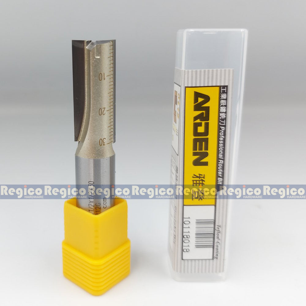 ARDEN 2 Flute 1/2 Shank Imperial Bottom Cut Straight Router Bit with #0118