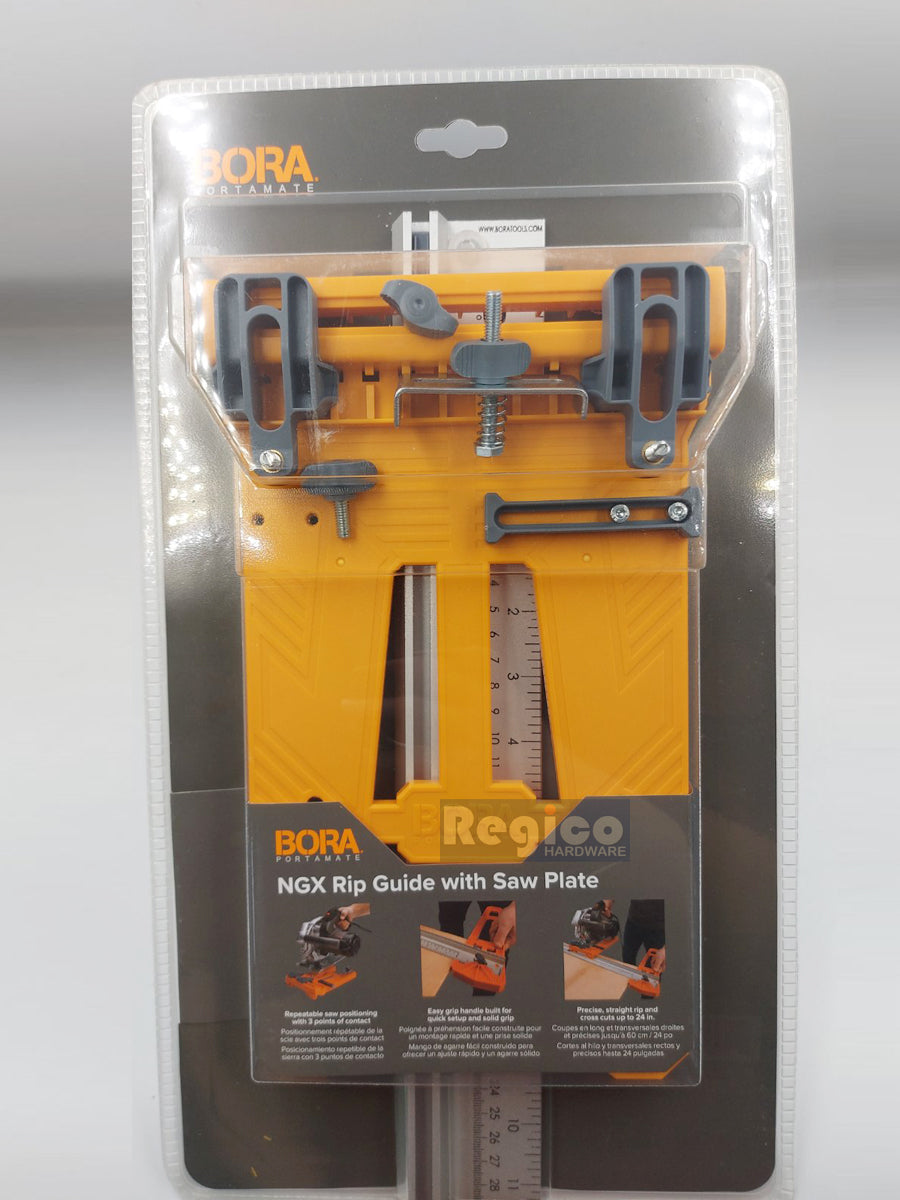 Bora 24 Inches NGX Rip Guide with Saw Plate Saw Guide Sled Rip-Cut Woodworking Track Saw Track Guide System 544008
