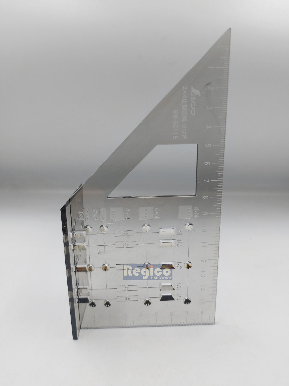 Shinwa 45° and 90° Clear Polycarbonate Stop Ruler Square Squala #62115