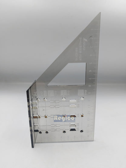 Shinwa 45° and 90° Clear Polycarbonate Stop Ruler Square Squala #62115