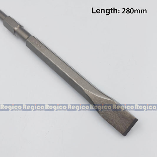 MOKUBA Flat Chisel 17mm Hex Shank for Demolishing Chipping Hammer Gun Made in Japan