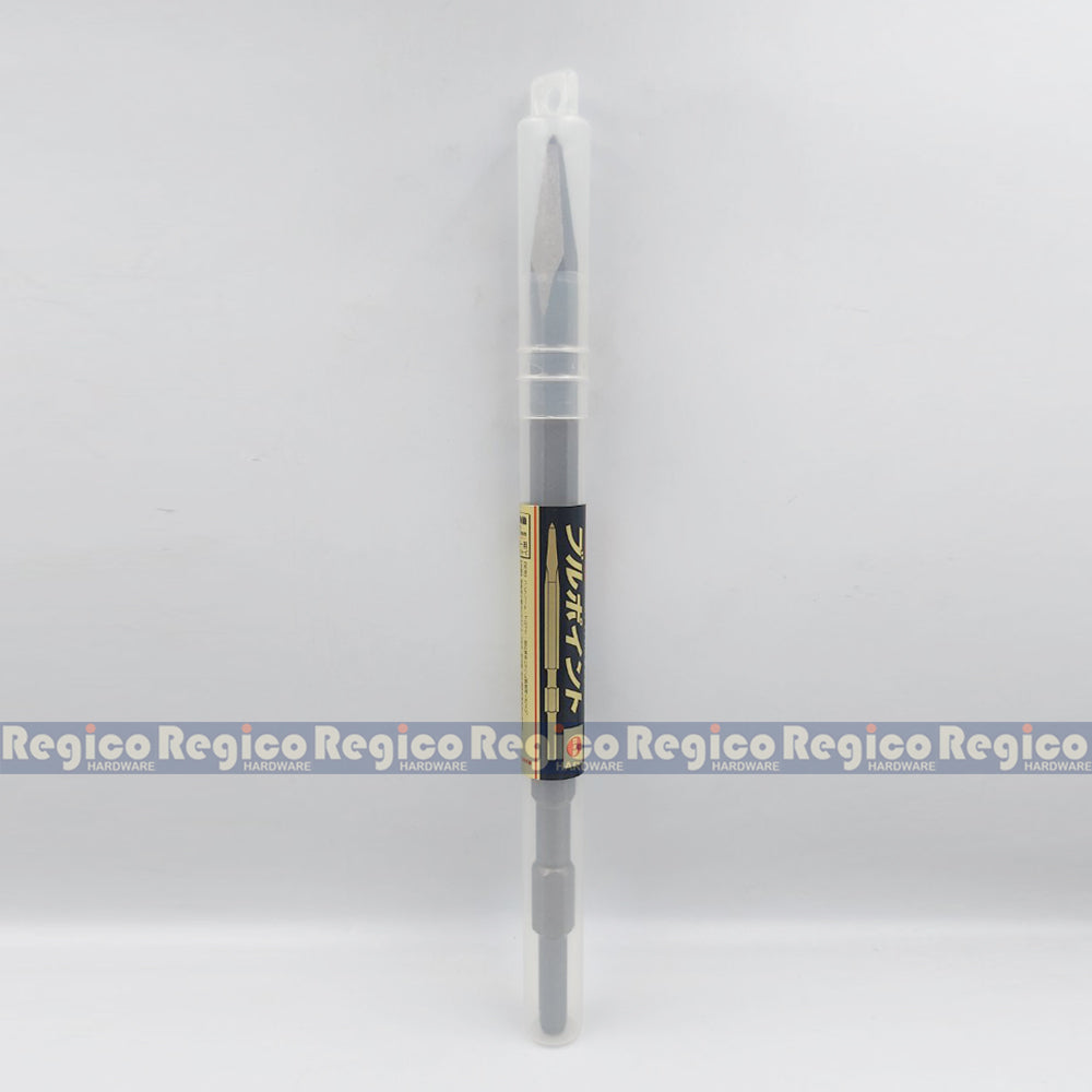 MOKUBA Pointed Chisel 17mm Hex Shank for Demolishing Chipping Hammer Gun Made in Japan