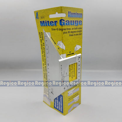 Shinwa #62114 Aluminum Woodworking Miter Gauge 45 Degree 90 Degree Made in Japan Scribe Mark T-Type Ruler Square Layout Miter Line Gauge Carpenter Square