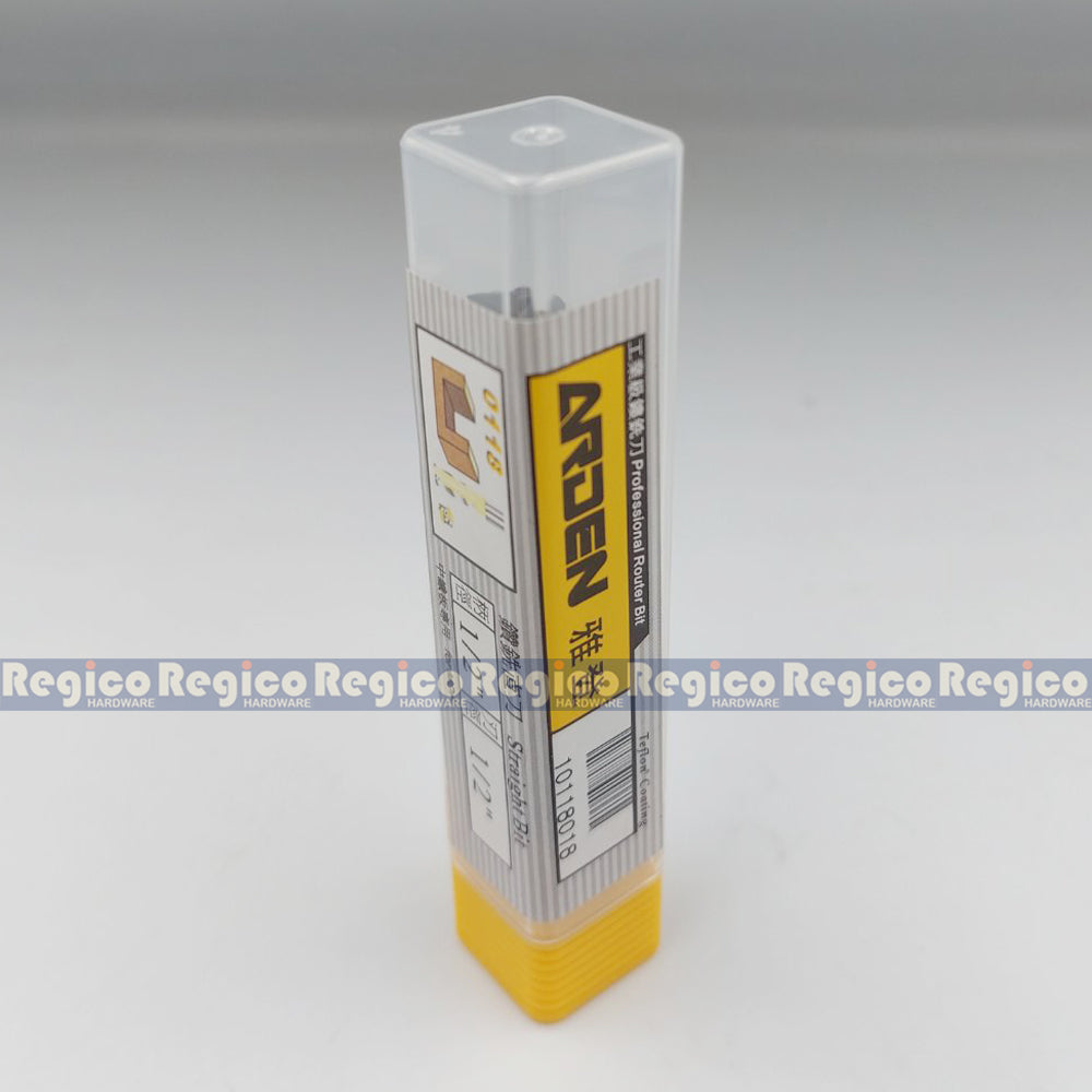 ARDEN 2 Flute 1/2 Shank Imperial Bottom Cut Straight Router Bit with #0118