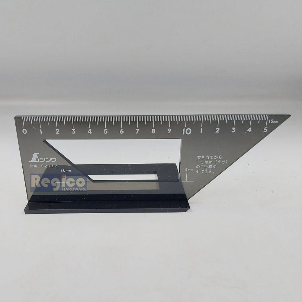 Shinwa 45° and 90° Polycarbonate Mitre Ruler Square Squala #62112