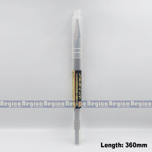 MOKUBA Pointed Chisel 17mm Hex Shank for Demolishing Chipping Hammer Gun Made in Japan
