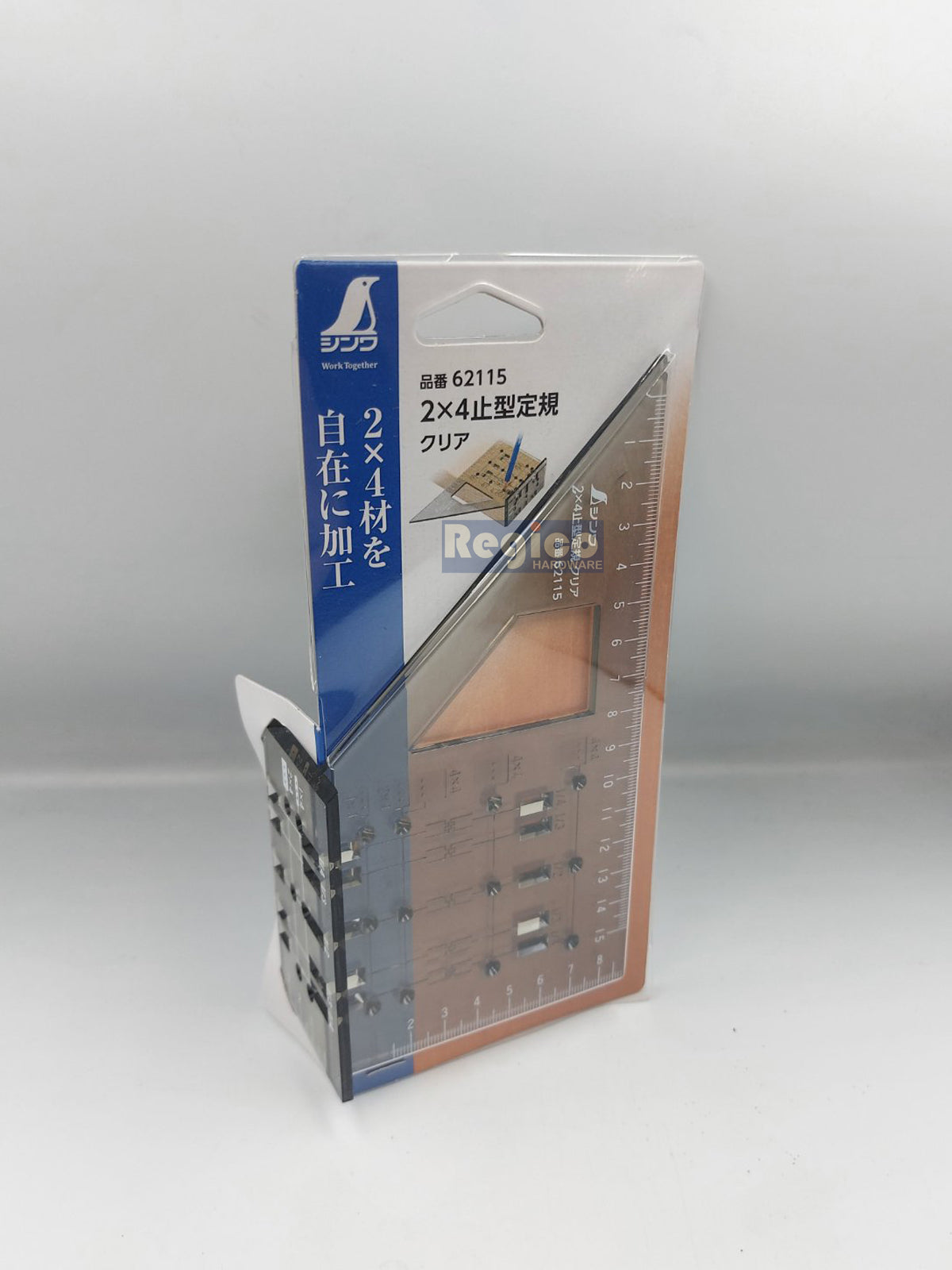 Shinwa 45° and 90° Clear Polycarbonate Stop Ruler Square Squala #62115
