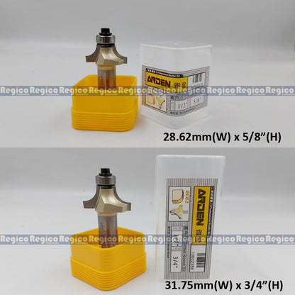 ARDEN #0602 1/2 Shank Round Over Beading Edging Ball Bearing Router Bit for Woodworking