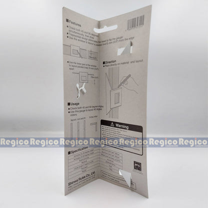 Shinwa #62114 Aluminum Woodworking Miter Gauge 45 Degree 90 Degree Made in Japan Scribe Mark T-Type Ruler Square Layout Miter Line Gauge Carpenter Square