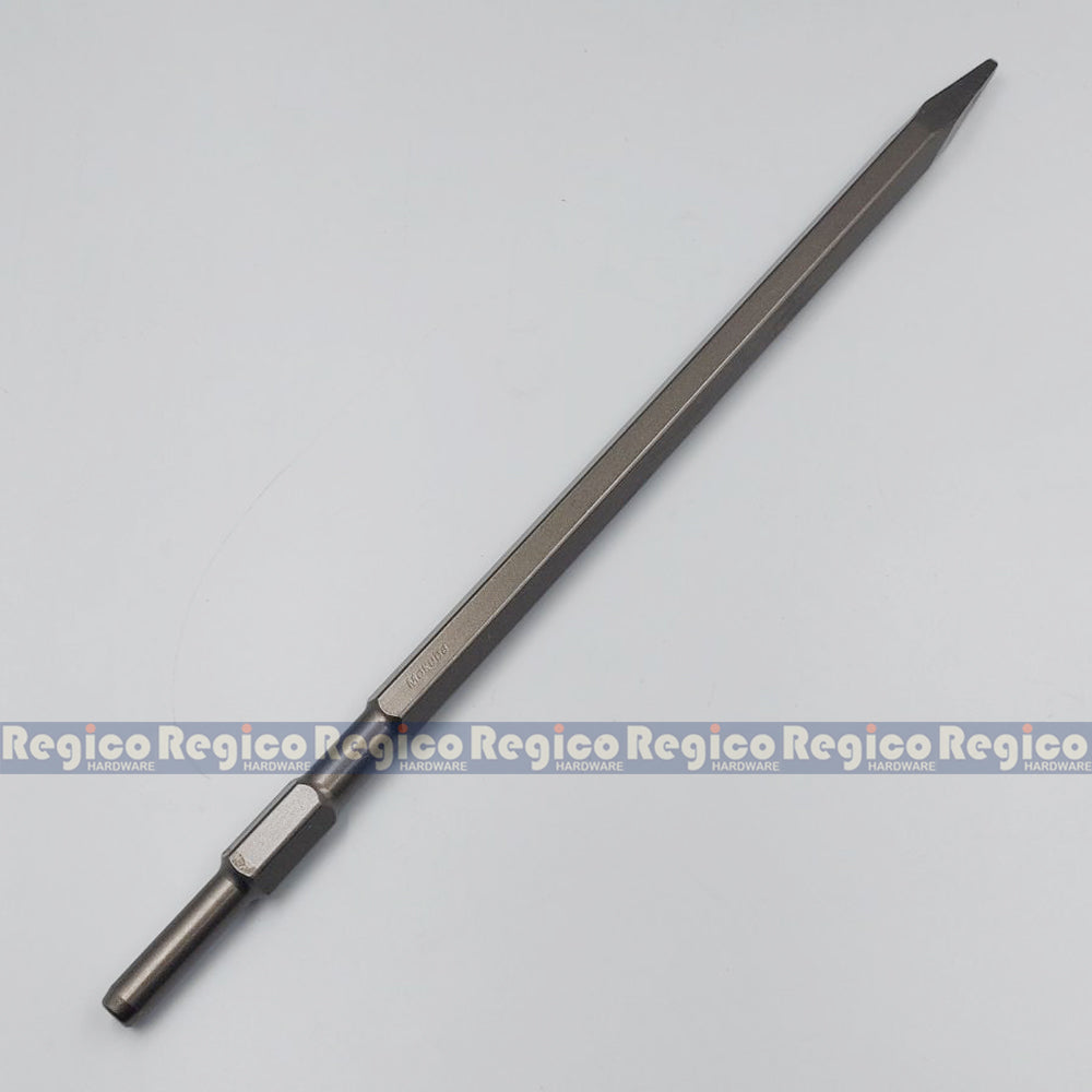 MOKUBA Pointed Chisel 17mm Hex Shank for Demolishing Chipping Hammer Gun Made in Japan