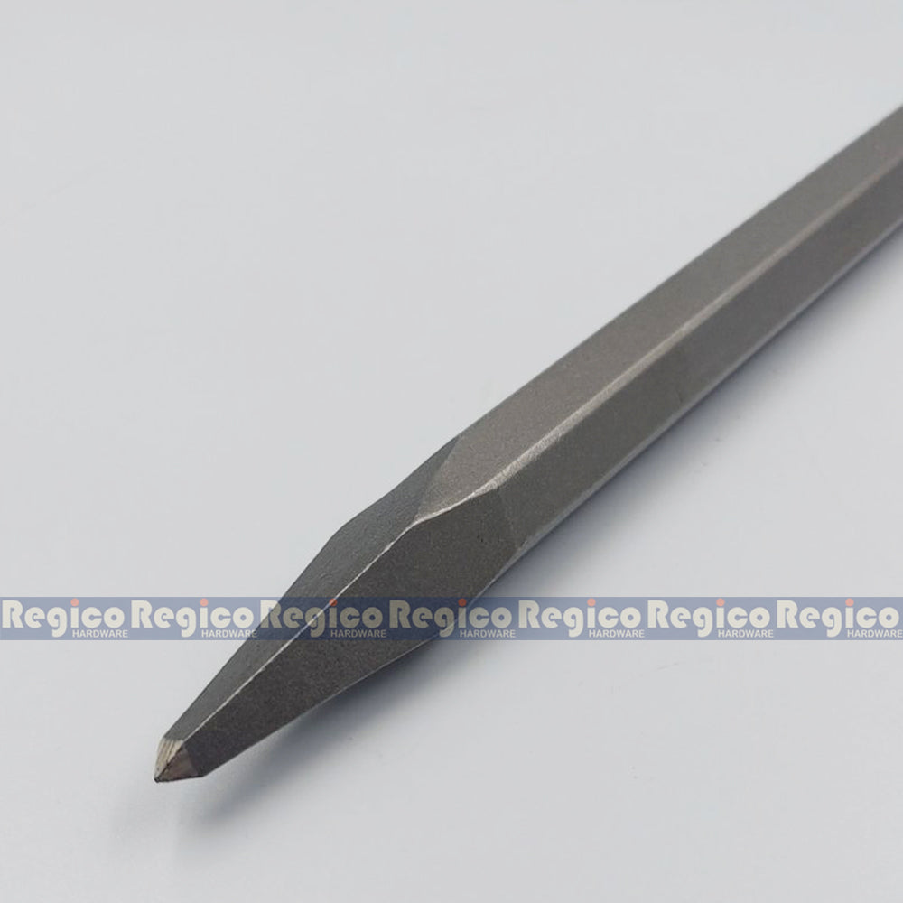 MOKUBA Pointed Chisel 17mm Hex Shank for Demolishing Chipping Hammer Gun Made in Japan