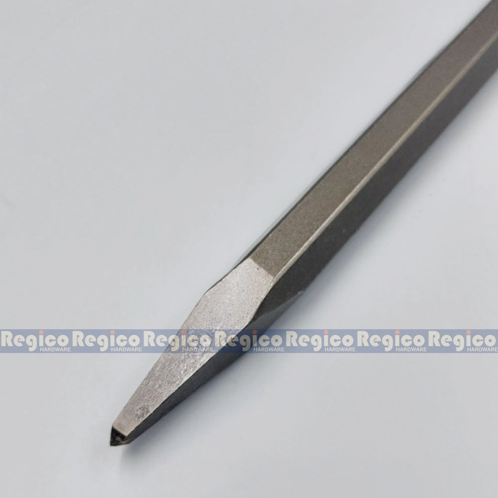 MOKUBA Pointed Chisel 17mm Hex Shank for Demolishing Chipping Hammer Gun Made in Japan