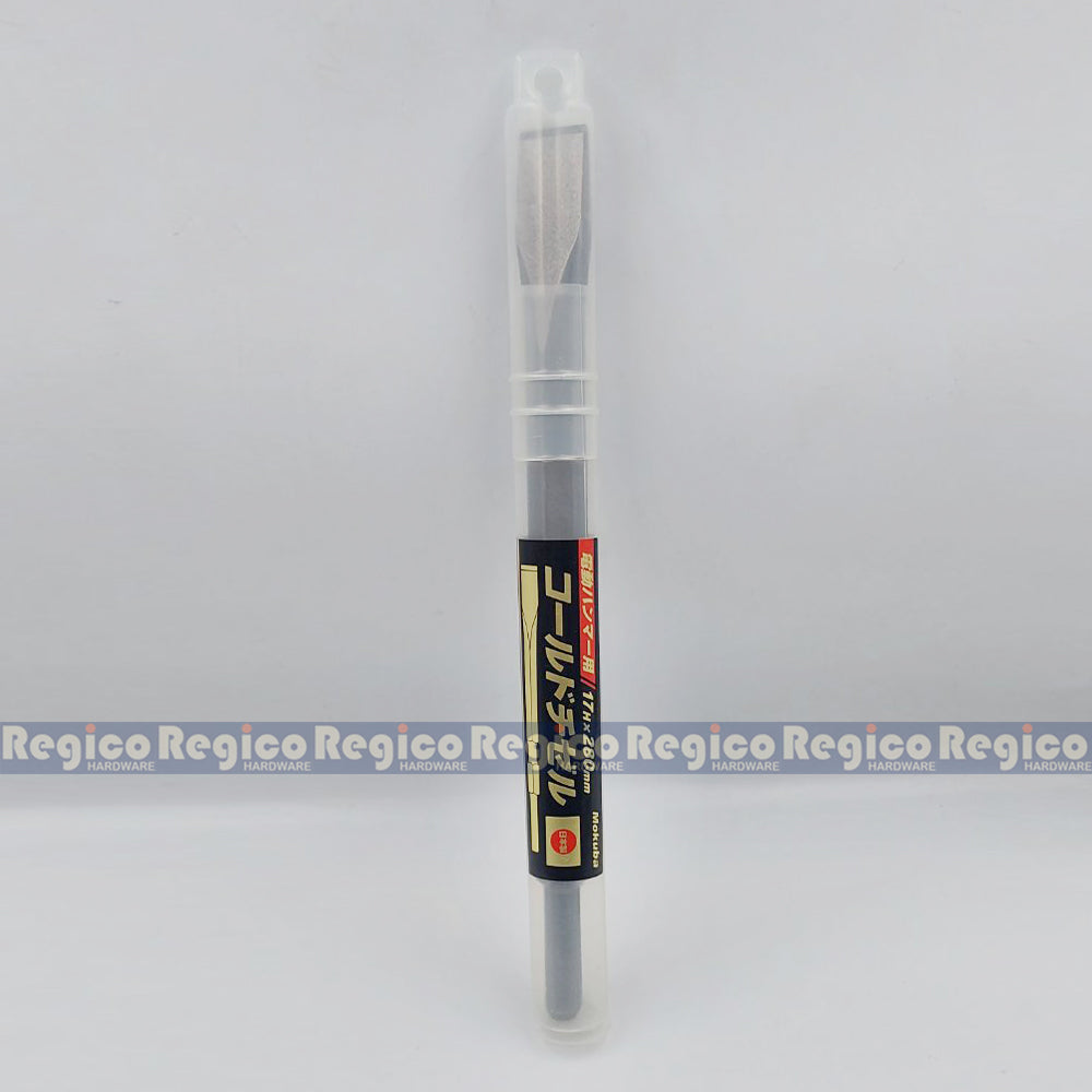 MOKUBA Flat Chisel 17mm Hex Shank for Demolishing Chipping Hammer Gun Made in Japan