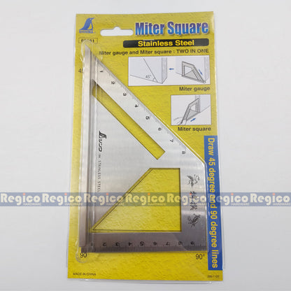 Shinwa #62081 Miter Ruler 45 Degree 90 Degree Stainless Steel Scribe Mark Ruler Square Squala Layout Miter Line Gauge Carpenter