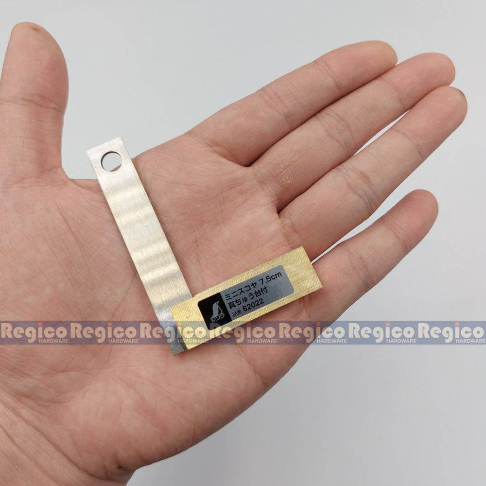 Shinwa Mini Precision Square Tri Square with Brass Base Carpenter Square