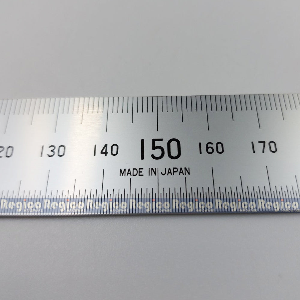 Shinwa 30 cm (12 inch) Stainless Steel Straight Ruler Brass Stopper Made In Japan
