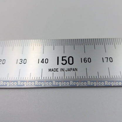 Shinwa 30 cm (12 inch) Stainless Steel Straight Ruler Brass Stopper Made In Japan