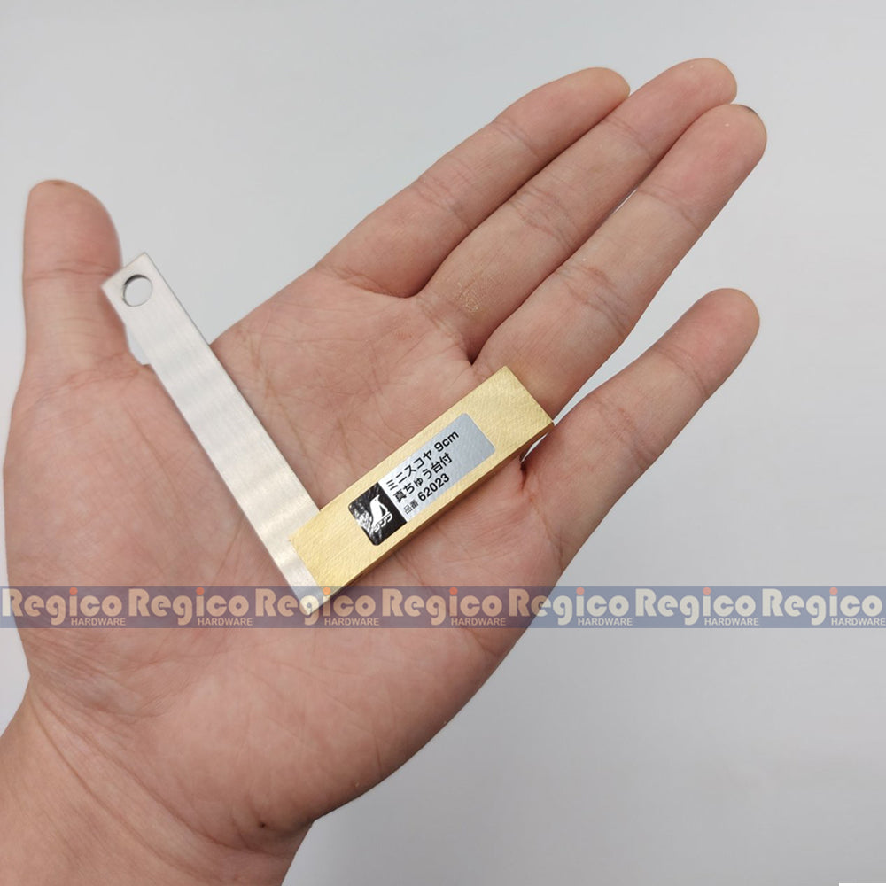 Shinwa Mini Precision Square Tri Square with Brass Base Carpenter Square