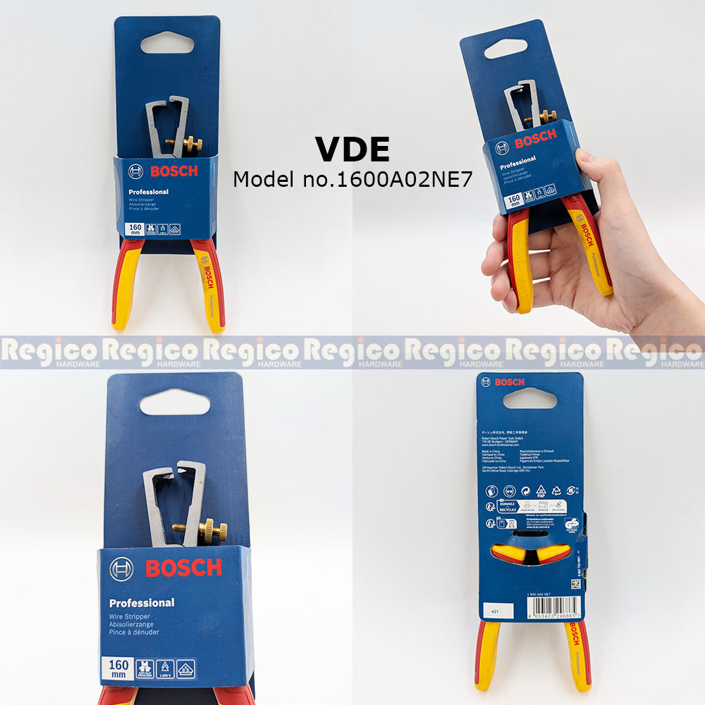 BOSCH Wire Stripper 160mm | Wire & Cable Stripping Tool | Standard / VDE 1000V Bosch Hand Tools 1600A01V03 1600A02NE7