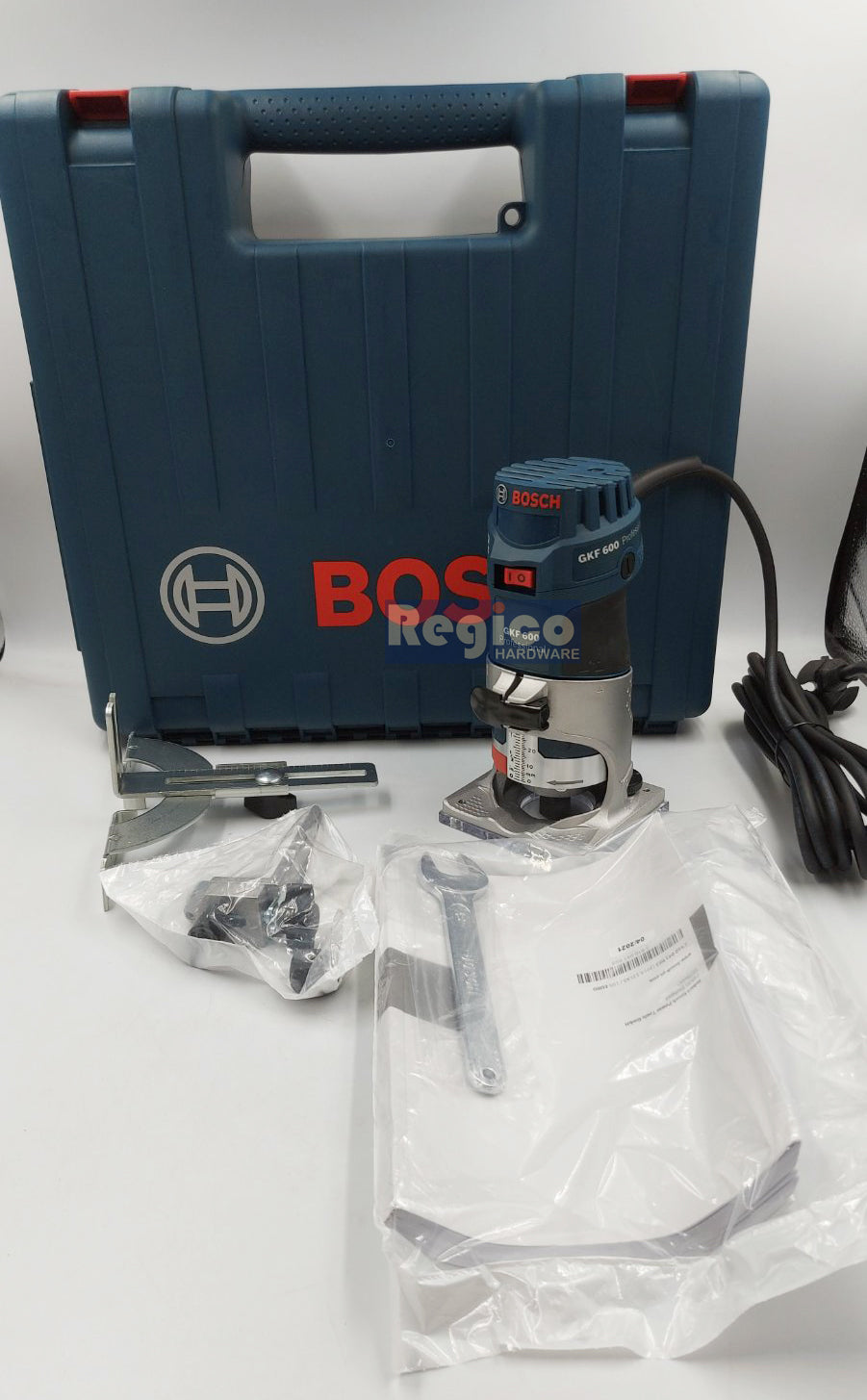 Bosch Palm Router GKF 600 Trimmer with Collet reducer 8mm x 1/4" Bosch Blue Line