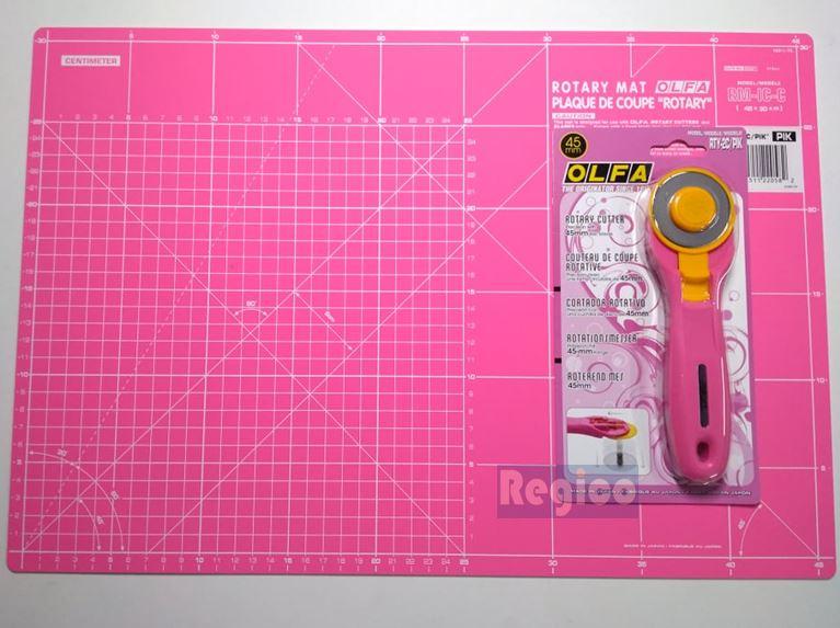 Olfa 45mm Rotary Cutter with Self Healing Mat (12"x18")