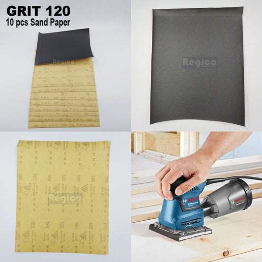 (BLACK) 10pcs. SIA Multipurpose Sand paper Sanding Sheet Paint Removal Dry Wet Sanding for Electrical Orbital Square Palm Sander GSS