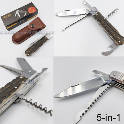 Mikov Czech Republic Made Fixir Faux Antler Pocket Multitool Swiss Army Knife