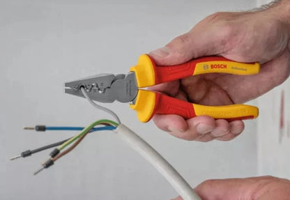 Bosch VDE Crimping Pliers 180mm Electrical Plies Bosch Hand Tools (1600A02NE6)