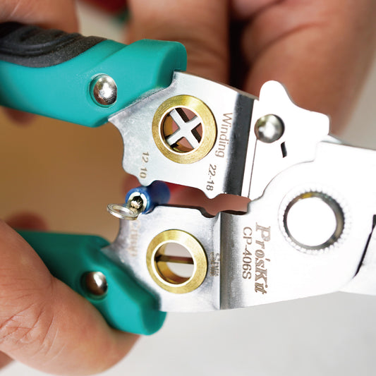 Proskit Multi-Function Clamping Stripping Cutting Winding Crimping Wire Stripper CP-406S