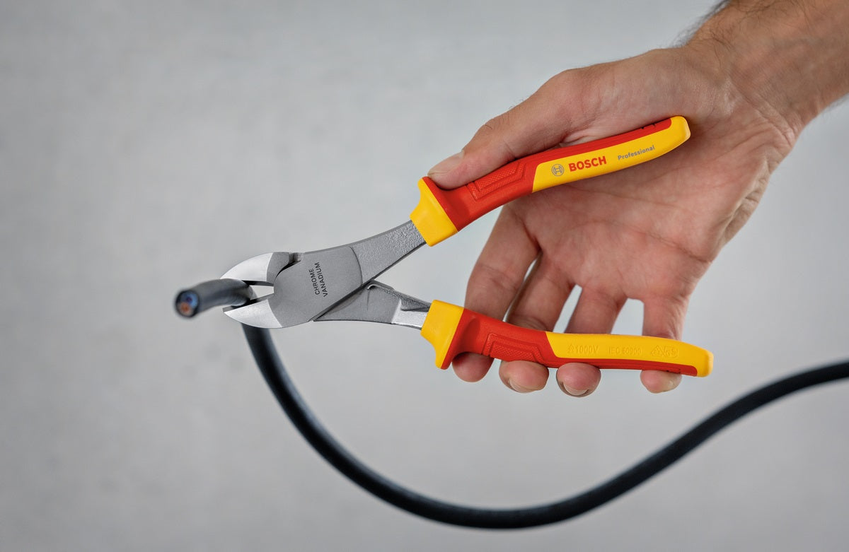 Bosch 200mm VDE High Leverage Diagonal Side Cutters (1600A02NE2)
