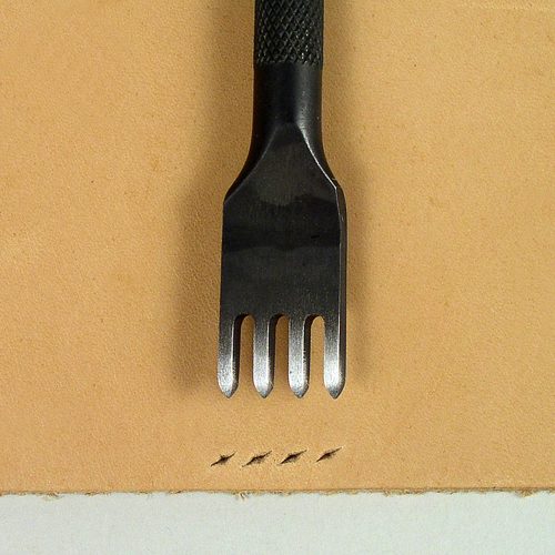 Oka (3mm to 5mm) 4 Prong Pointed Chisel Diamond Hole Punch for Leatherworking Leather Craft
