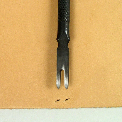 Oka (3mm-5mm) 2 Prong Pointed Chisel Diamond Hole Punch for Leatherworking Leather Craft Tools