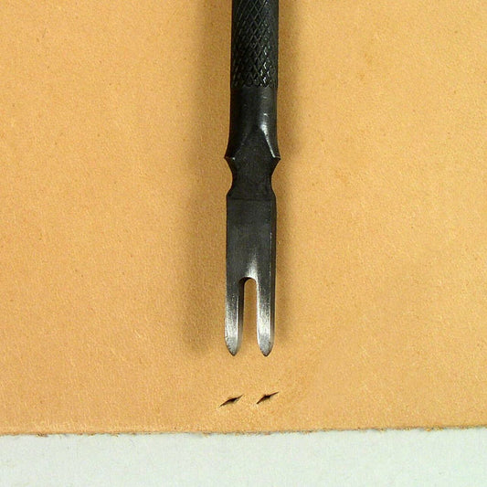 Oka (3mm-5mm) 2 Prong Pointed Chisel Diamond Hole Punch for Leatherworking Leather Craft Tools