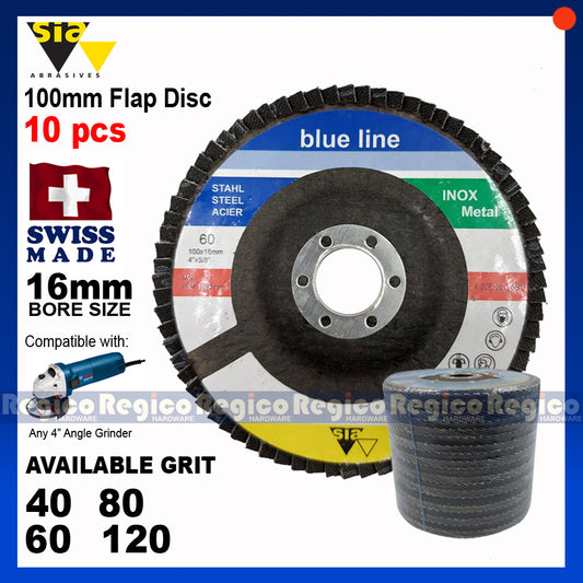 10pcs SIA Sanding Flap Disc for 4 Inches (100mm) Angle Grinder Siaflap