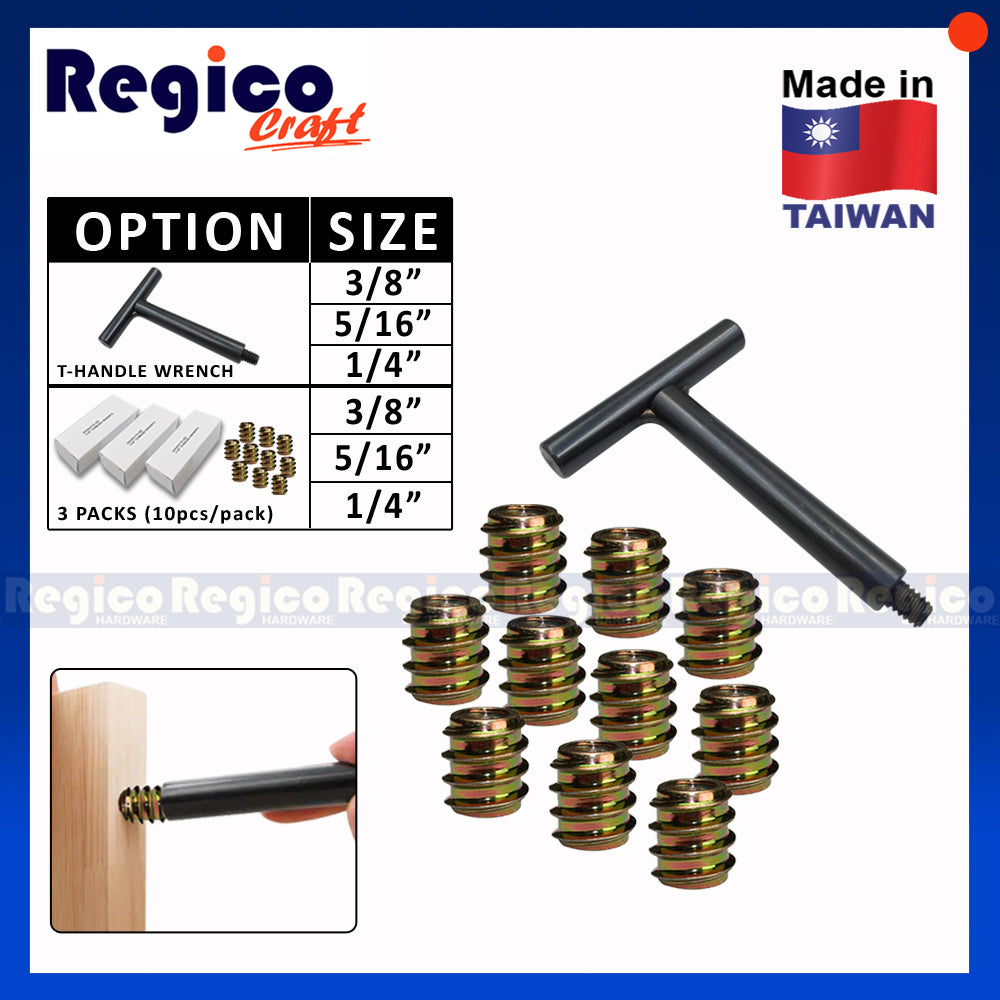 Regicocraft Metal Thread Inserts & T-Handle Wrench