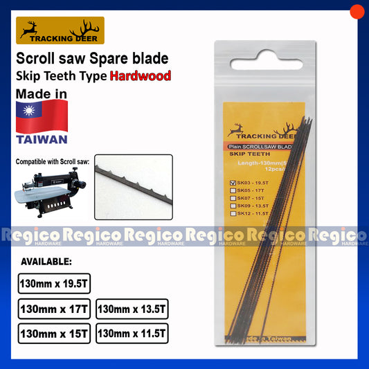 TRACKING DEER Plain End Pinless Skip Teeth Type 5 inch (130mm) Scroll Saw Spare Blade 12pcs/pack