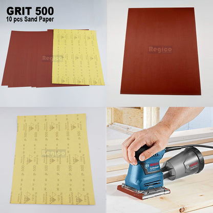 (RED) 10pcs. SIA Multipurpose Sand paper Sanding Sheet Paint Removal Dry Wet Sanding for Electrical Orbital Square Palm Sander GSS