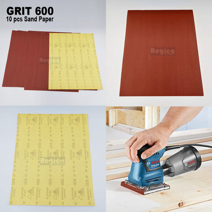 (RED) 10pcs. SIA Multipurpose Sand paper Sanding Sheet Paint Removal Dry Wet Sanding for Electrical Orbital Square Palm Sander GSS
