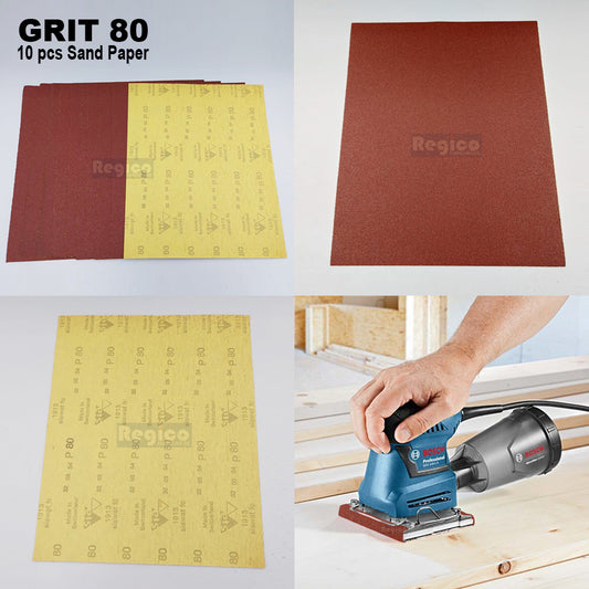 (RED) 10pcs. SIA Multipurpose Sand paper Sanding Sheet Paint Removal Dry Wet Sanding for Electrical Orbital Square Palm Sander GSS