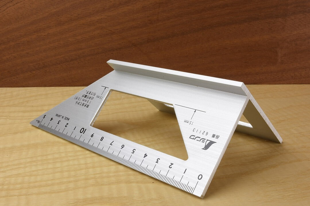 Shinwa #62113 Aluminum Woodworking Layout Gauge 45 Degree 90 Degree Made in Japan Scribe Mark T-Type Ruler Square Layout Miter Line Gauge Carpenter