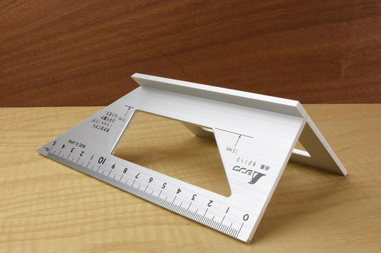 Shinwa #62113 Aluminum Woodworking Layout Gauge 45 Degree 90 Degree Made in Japan Scribe Mark T-Type Ruler Square Layout Miter Line Gauge Carpenter