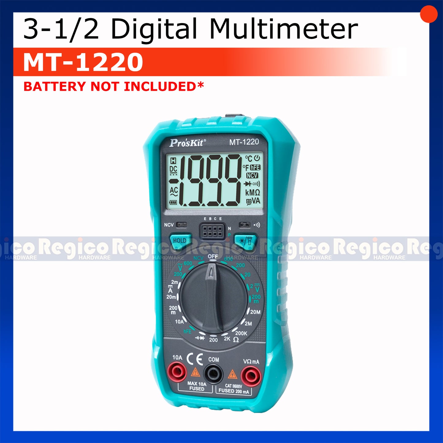 Proskit Digital Multimeter Tester Multitester Voltmeter Ohmmeter Ammeter MT-1226 MT-1220 Regico Hardware