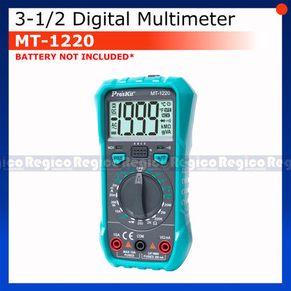 Proskit Digital Multimeter Tester Multitester Voltmeter Ohmmeter Ammeter MT-1226 MT-1220 Regico Hardware
